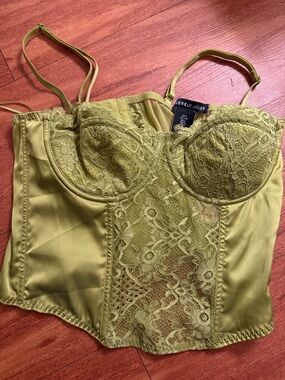 NWT Sincerely Jules Olive Green Lace Bustier Bra